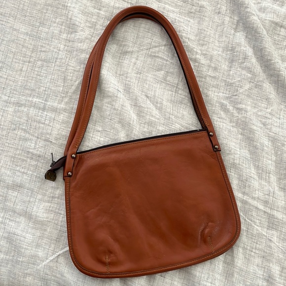 Vintage 1970s Davey’s cognac leather shoulder bag - Picture 1 of 11